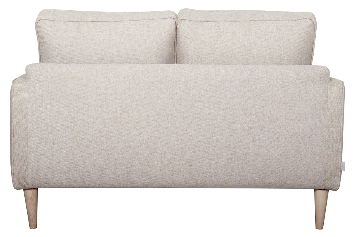 Canap scandinave 2 places en tissu beige et bois clair PAPEL