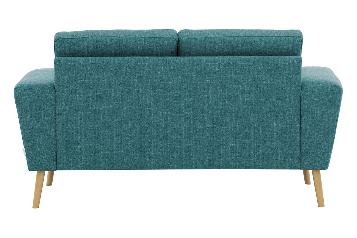 Canap� scandinave 2 places en tissu bleu canard MOCAZ