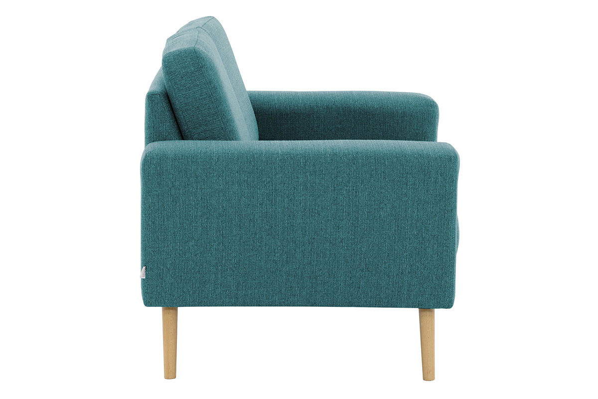 Canap� scandinave 2 places en tissu bleu canard MOCAZ