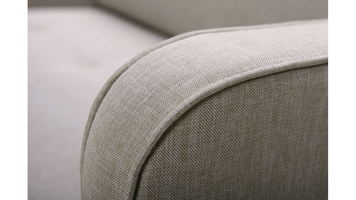 Canap scandinave 2 places en tissu grge et bois clair ULLA