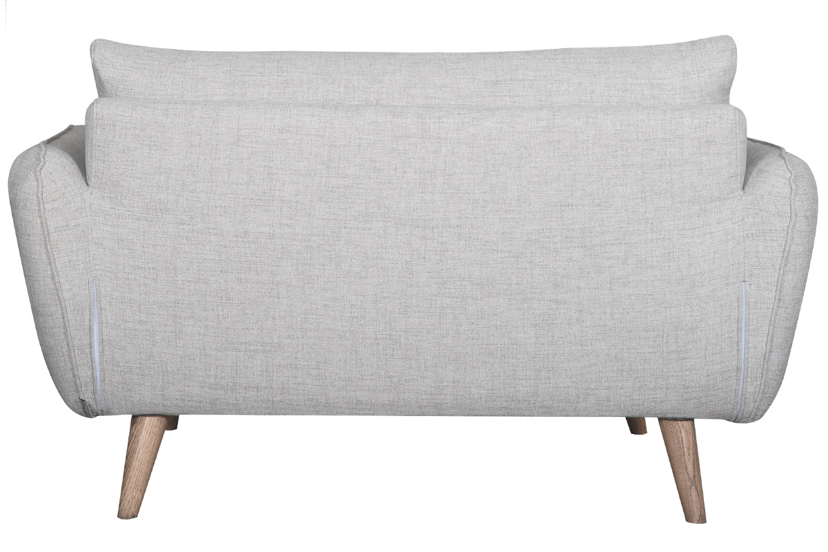 Canap scandinave 2 places en tissu gris clair chin et bois clair CREEP