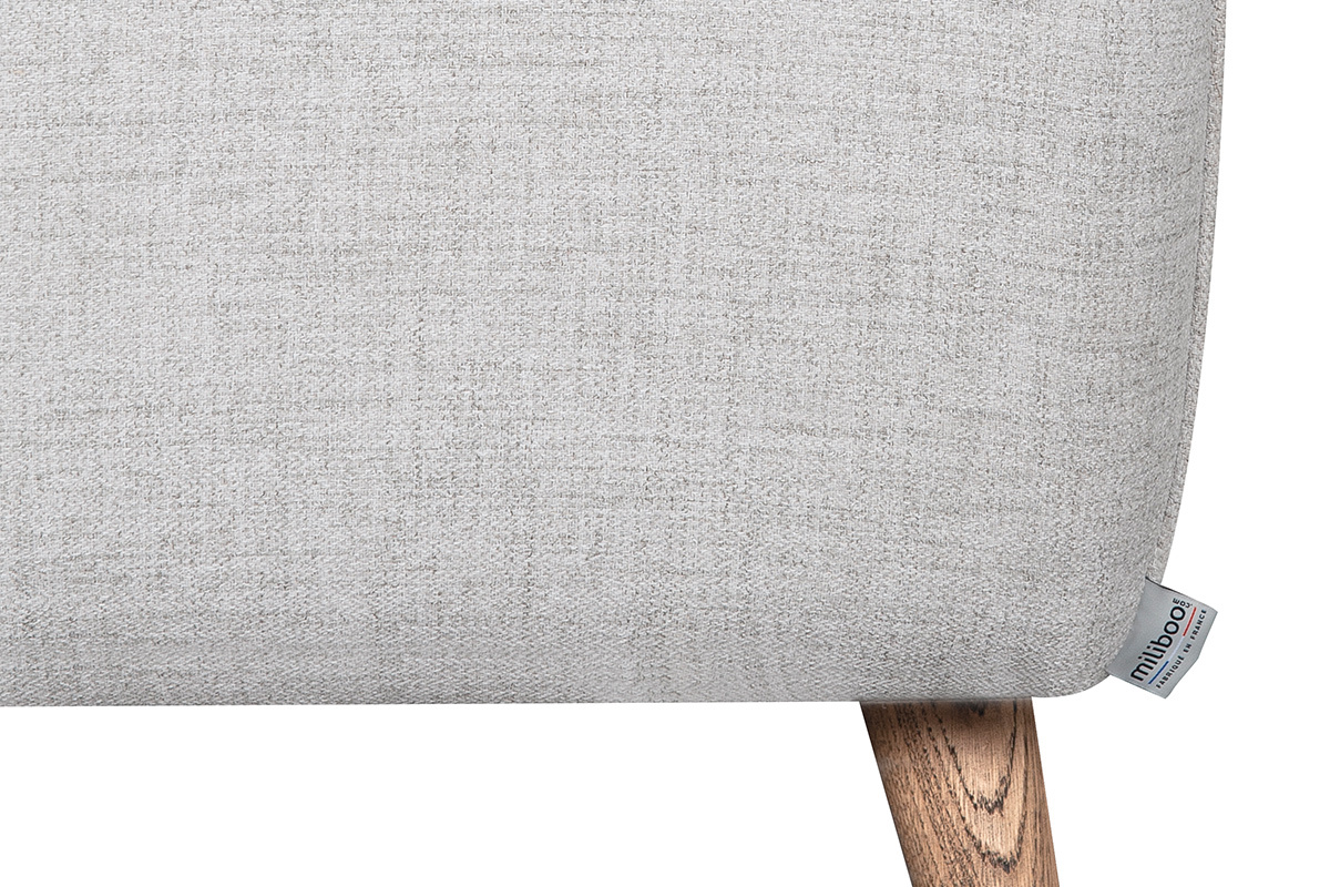 Canap scandinave 2 places en tissu gris clair chin et bois clair CREEP