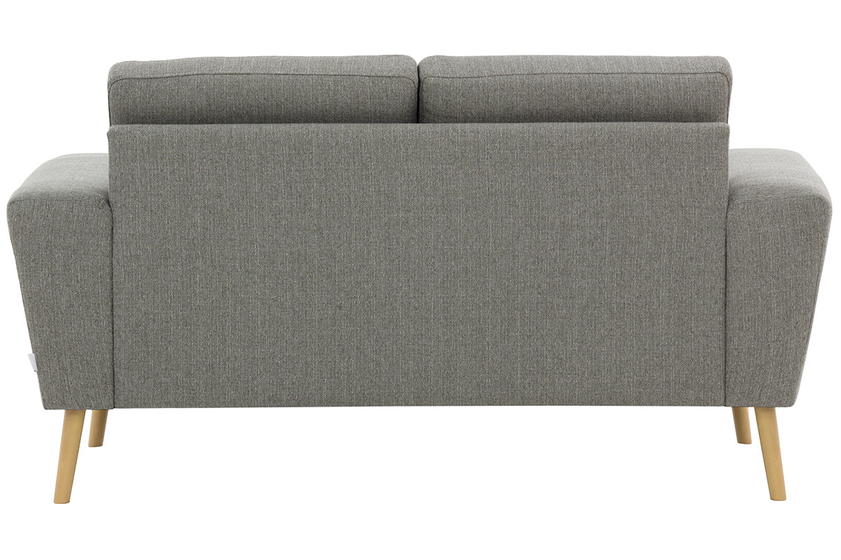 Canap� scandinave 2 places en tissu gris clair MOCAZ