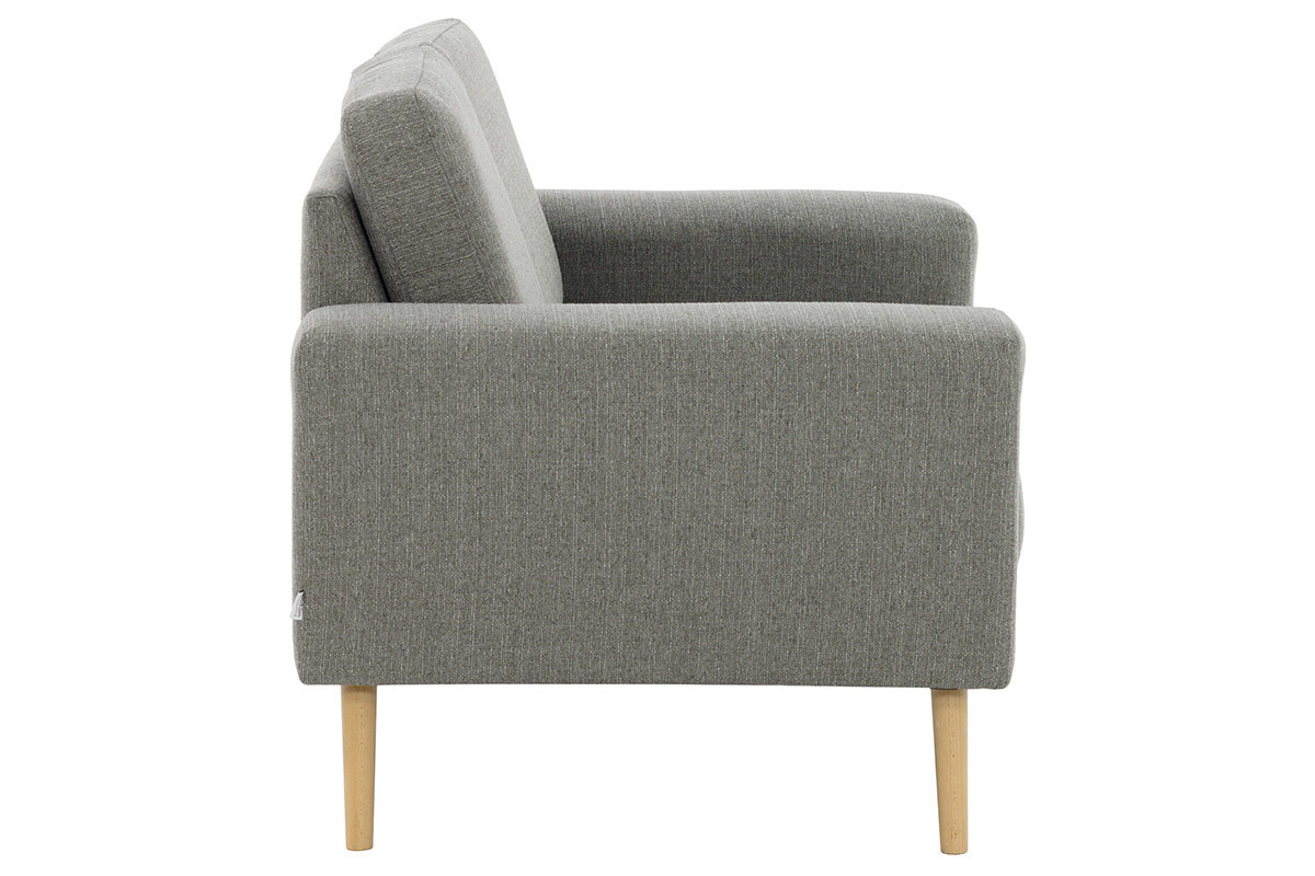 Canap� scandinave 2 places en tissu gris clair MOCAZ