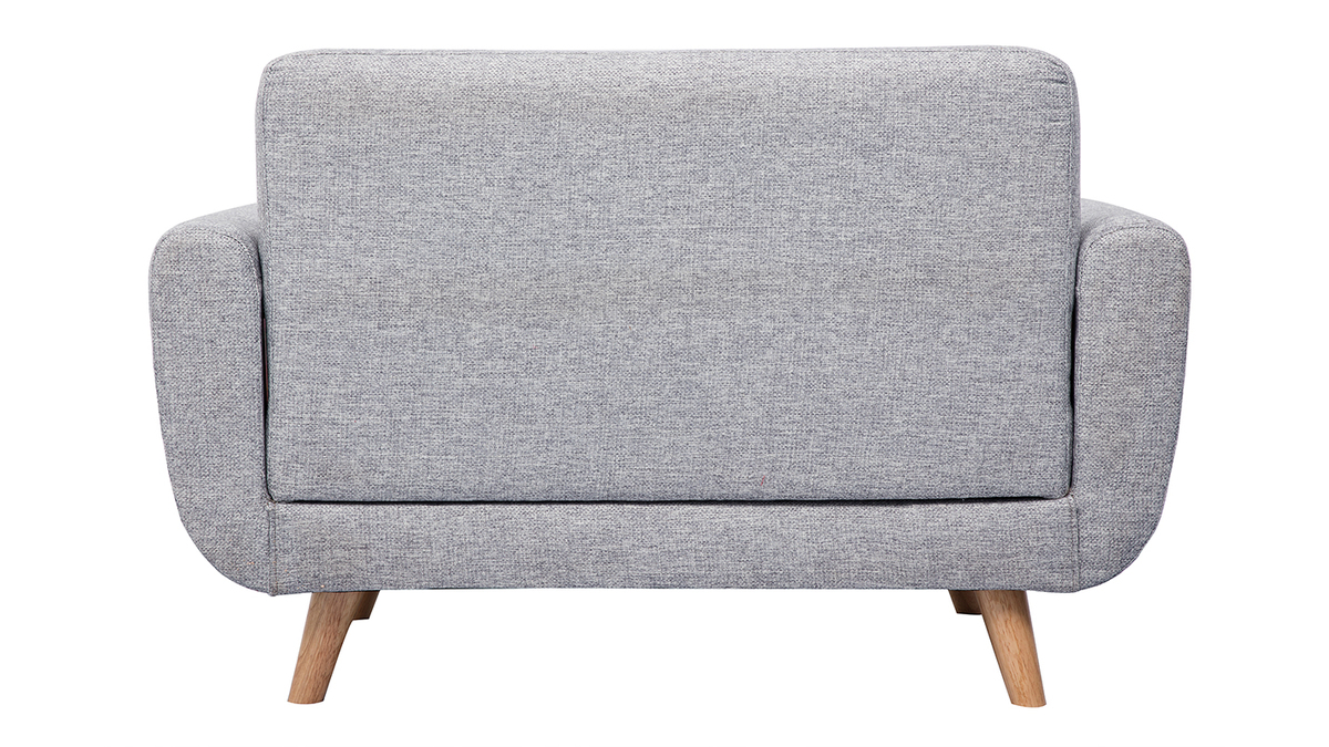 Canap scandinave 2 places en tissu gris et bois clair PURE