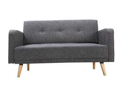 Canap&eacute; scandinave 2 places gris fonc&eacute; ULLA