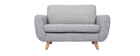 Canap&eacute; scandinave 2 places gris PURE
