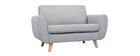 Canap&eacute; scandinave 2 places gris PURE