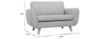 Canap&eacute; scandinave 2 places gris PURE