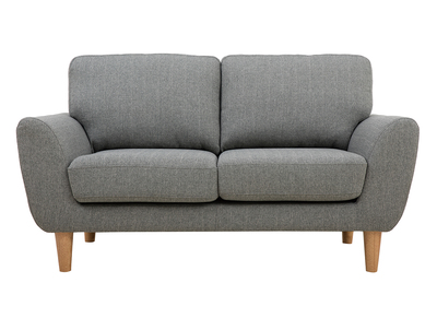 Canap&eacute; scandinave 2 places tissu gris clair ALICE