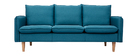 Canap&eacute; scandinave 3 places en tissu bleu canard HOLMS