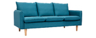 Canap&eacute; scandinave 3 places en tissu bleu canard HOLMS