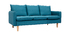 Canap&eacute; scandinave 3 places en tissu bleu canard HOLMS