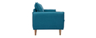 Canap&eacute; scandinave 3 places en tissu bleu canard HOLMS