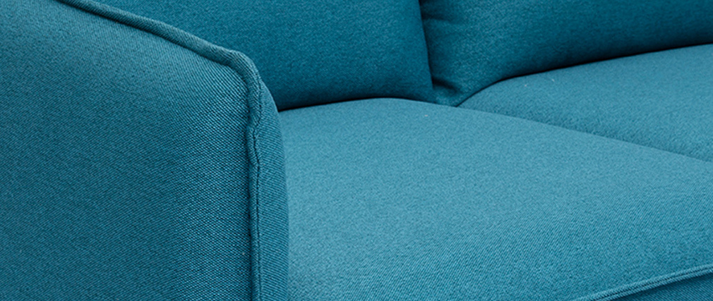 Canap� scandinave 3 places en tissu bleu canard HOLMS