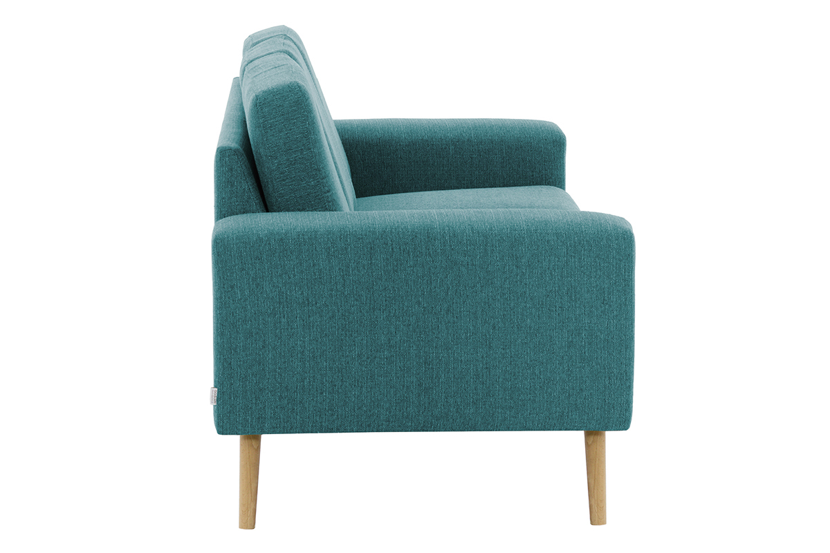 Canap� scandinave 3 places en tissu bleu canard MOCAZ