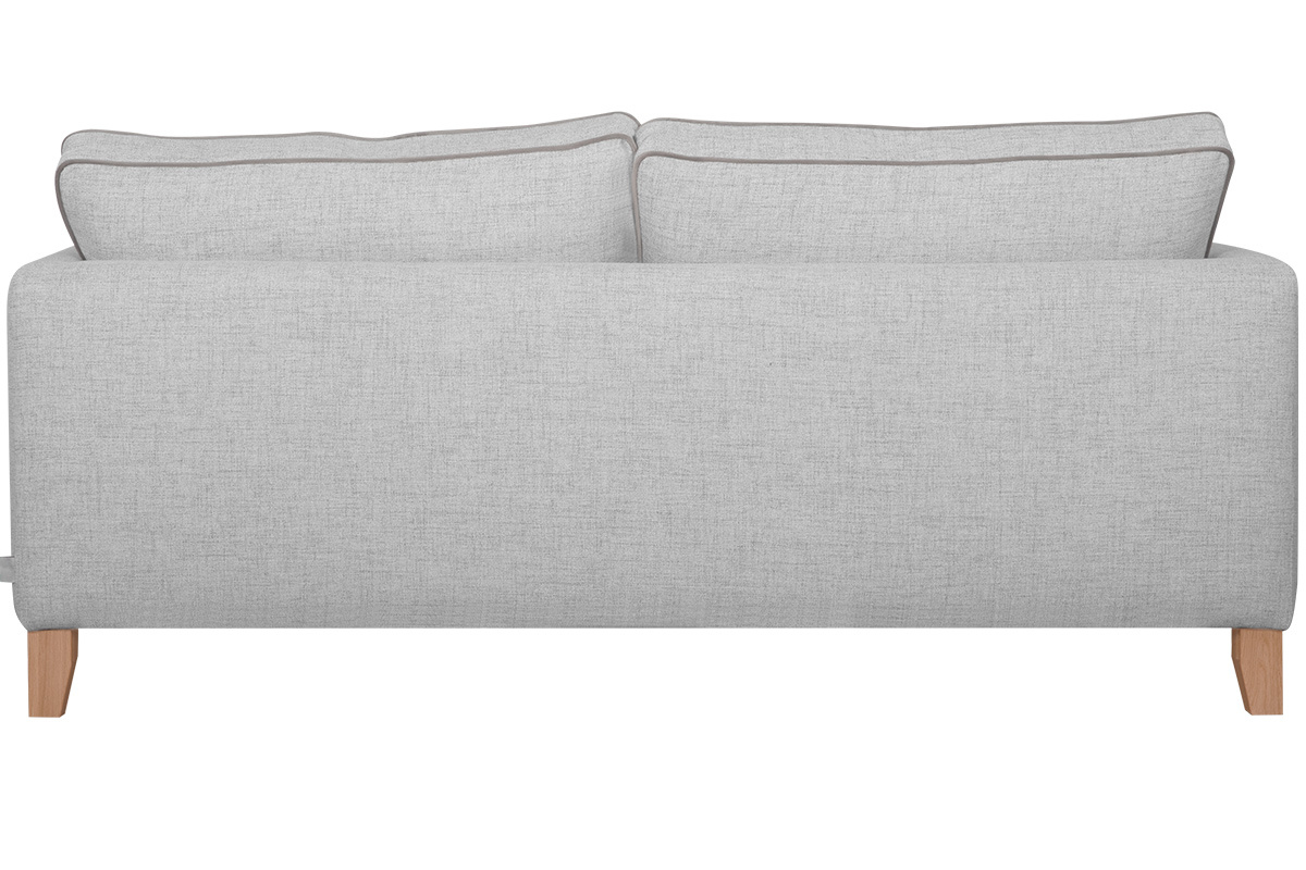 Canap scandinave 3 places en tissu gris chin et bois clair HARRISON