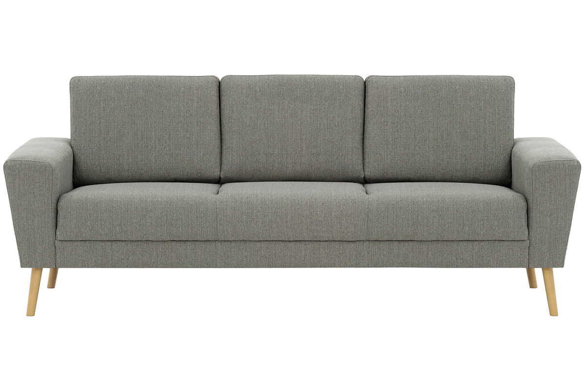 Canap� scandinave 3 places en tissu gris clair MOCAZ