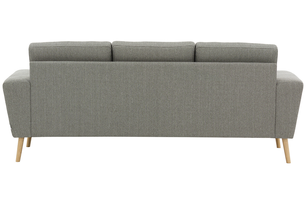Canap� scandinave 3 places en tissu gris clair MOCAZ