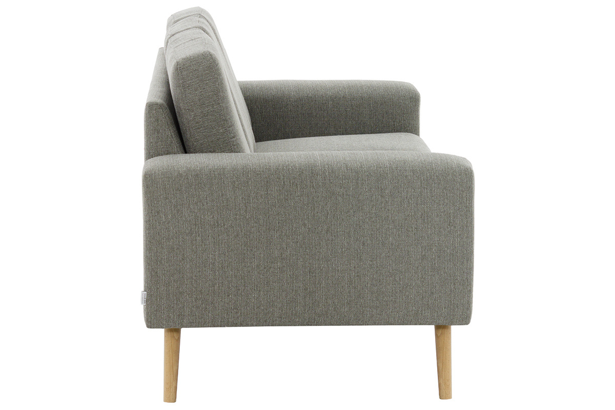 Canap� scandinave 3 places en tissu gris clair MOCAZ