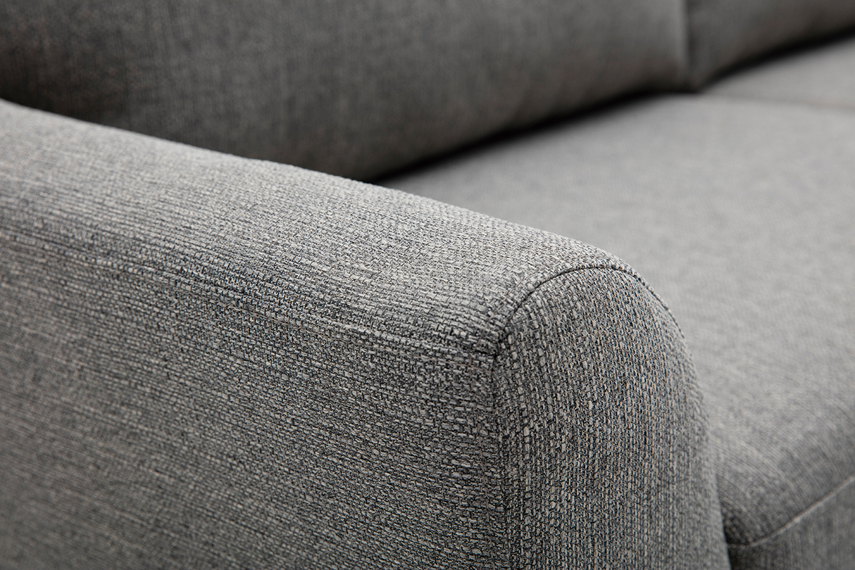 Canap scandinave 3 places en tissu gris et bois clair ALICE