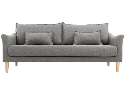 Canap&eacute; scandinave 3 places en tissu gris KATE