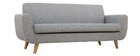 Canap&eacute; scandinave 3 places gris clair et bois PURE