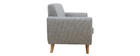 Canap&eacute; scandinave 3 places gris clair et bois PURE