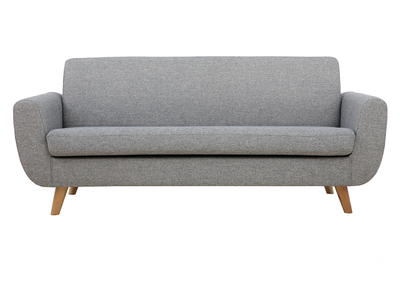 Canap&eacute; scandinave 3 places gris clair et bois PURE