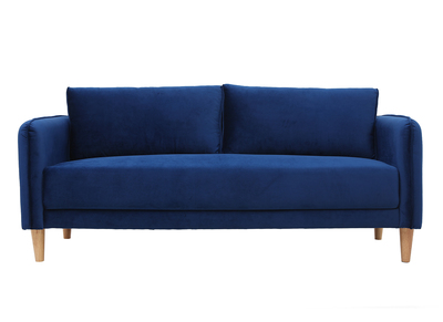 Canap&eacute; scandinave 3 places velours bleu KURT - Miliboo & St&eacute;phane Plaza