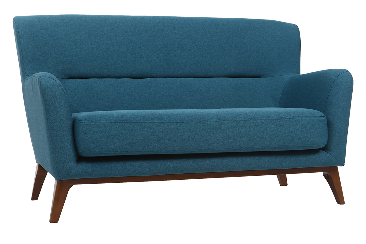 Canap� vintage 2 places bleu canard MARKUS