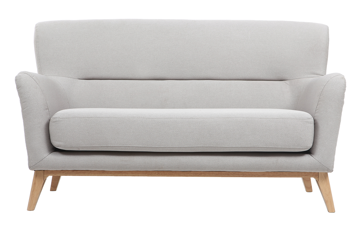 Canap vintage 2 places gris clair MARKUS