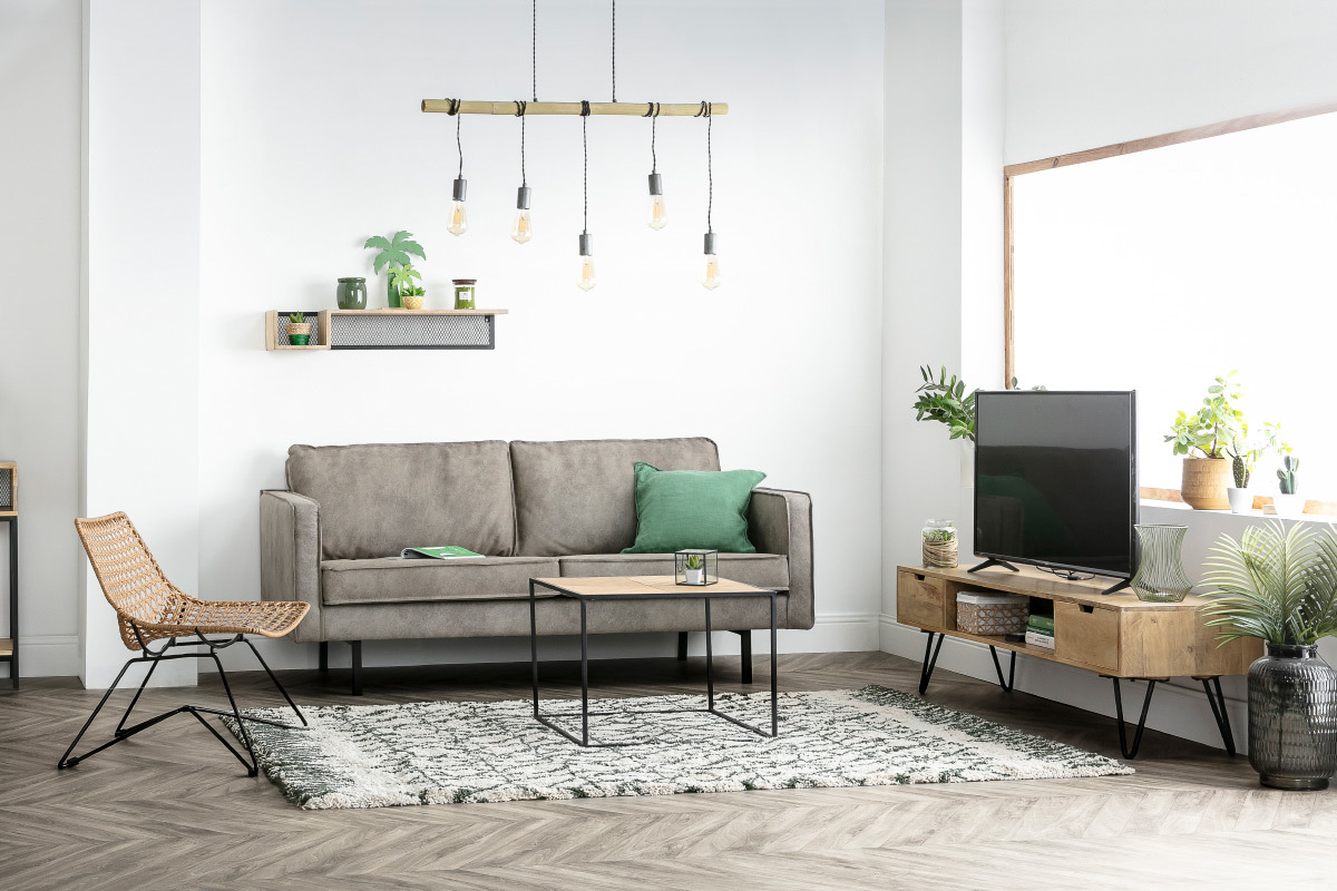 Canap� vintage 3 places gris ASPEN