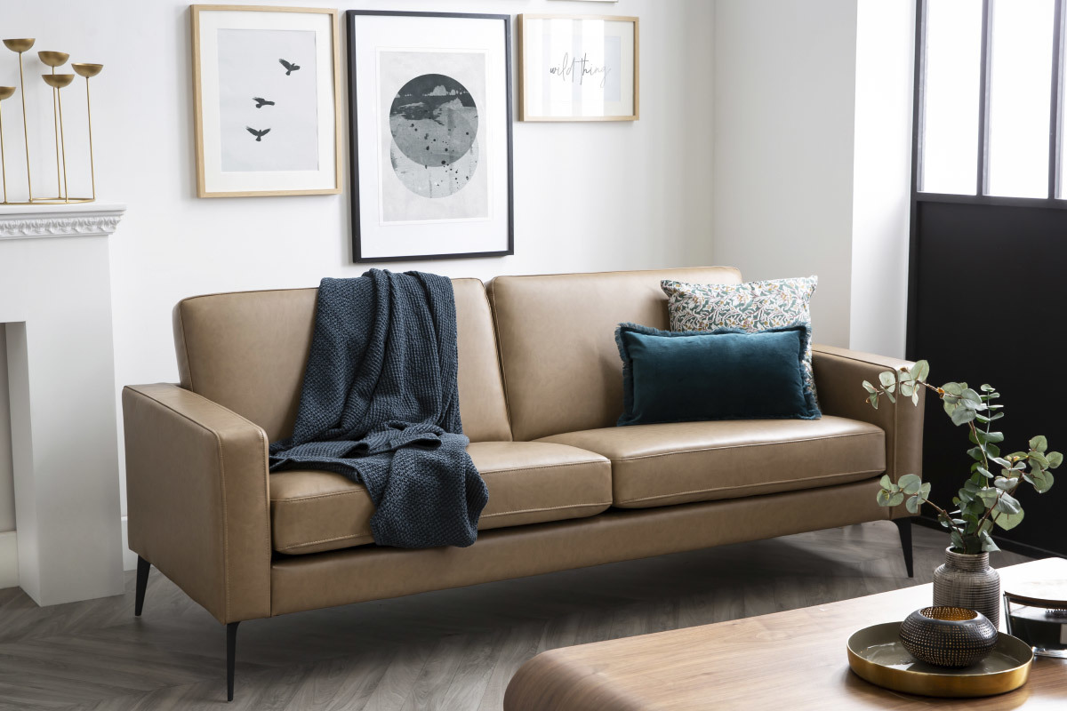 Canap� vintage camel 3 places RICCI