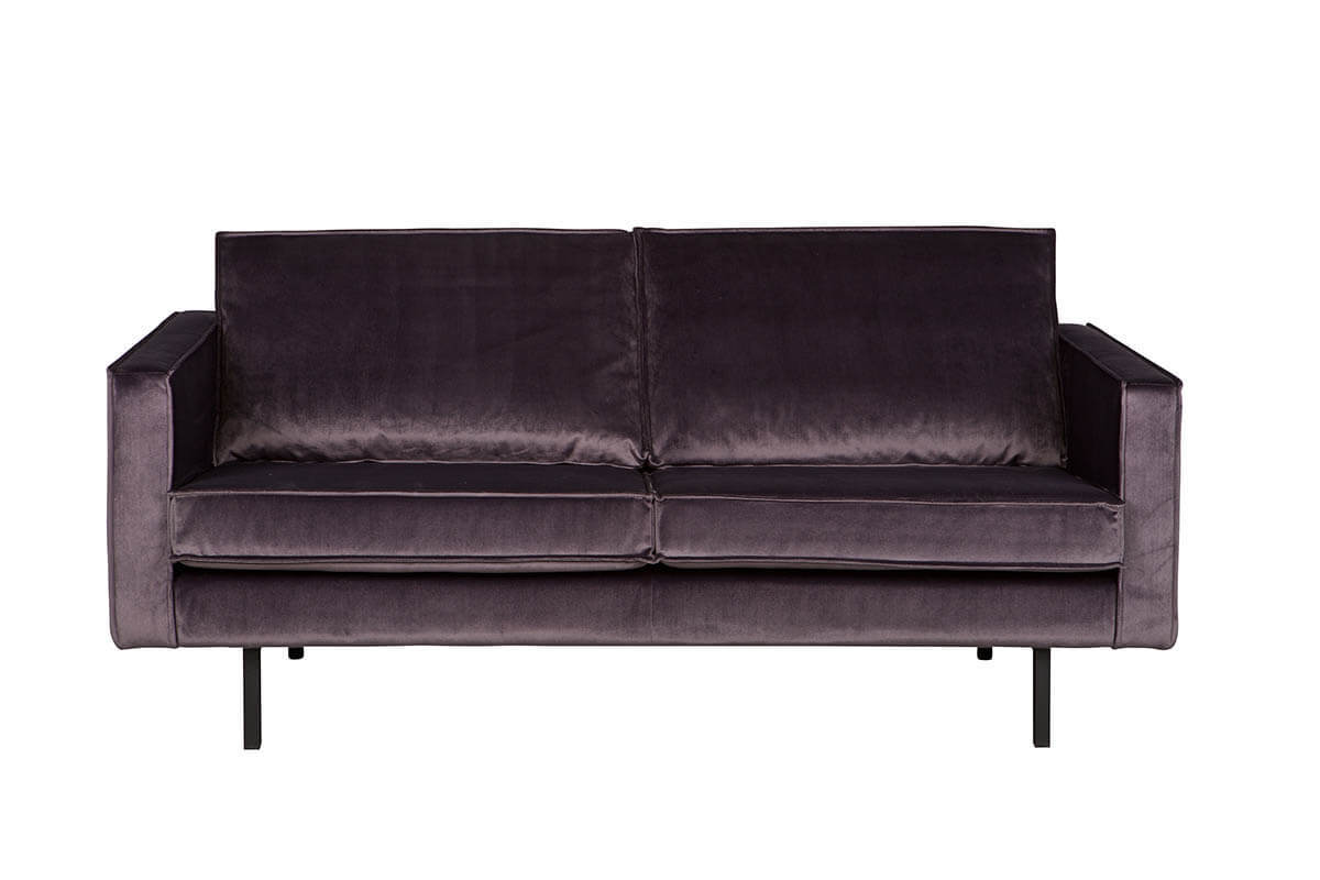 Canap� vintage velours gris 3 places ASPEN