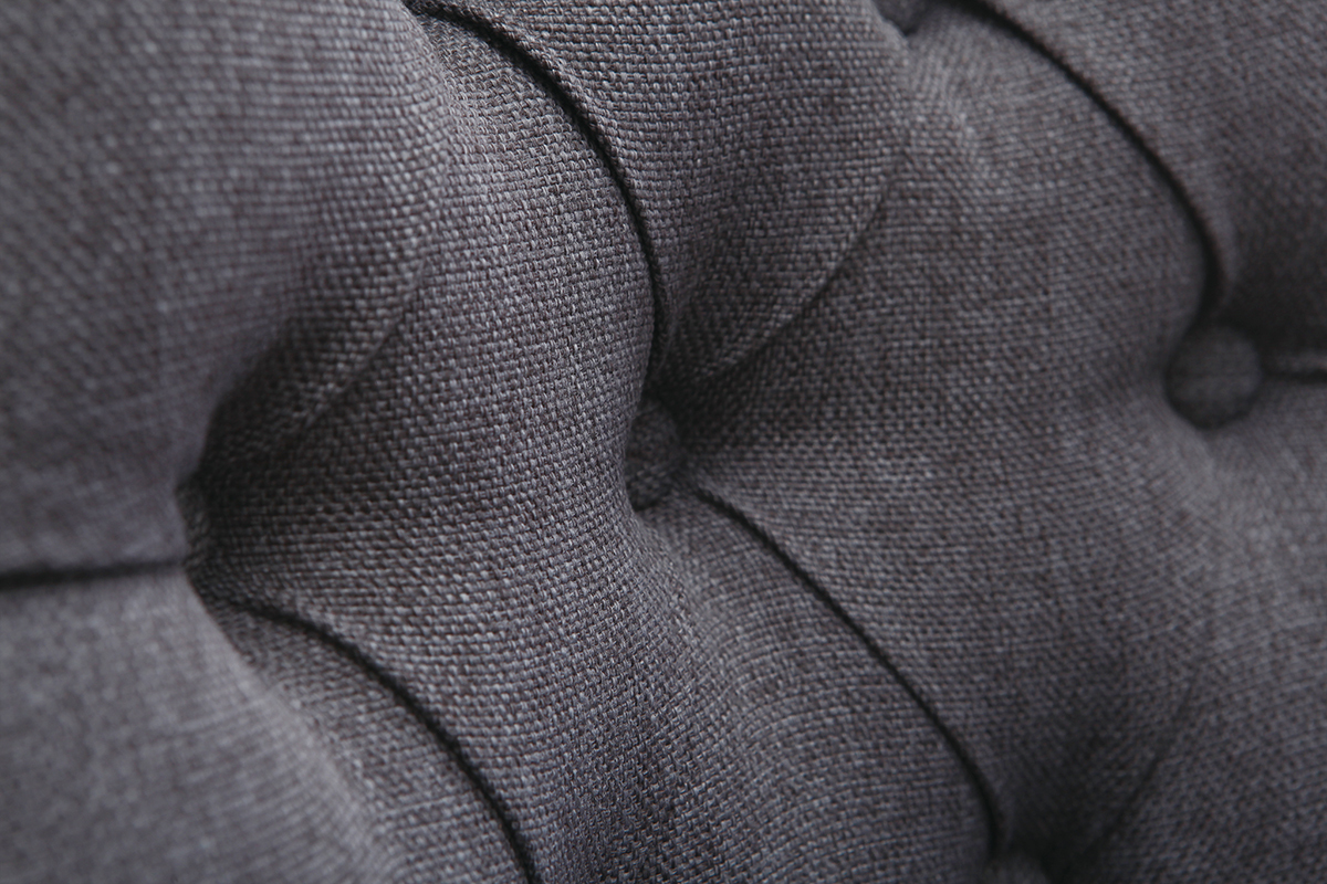 Chaise classique en tissu gris fonc� et bois clair massif VOLTAIRE