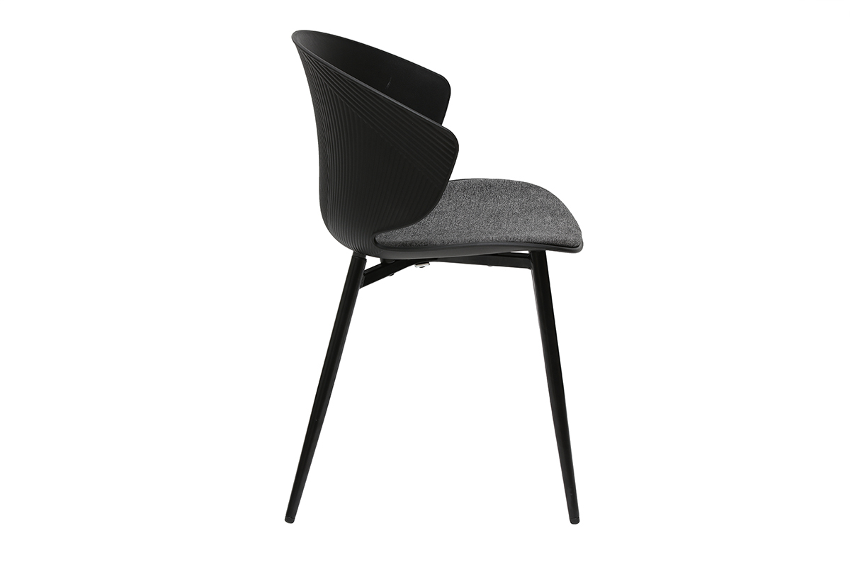 Chaise contemporaine noir et gris WING