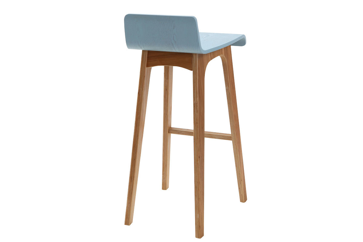 Chaise de bar scandinave 75 cm bleu BALTIK