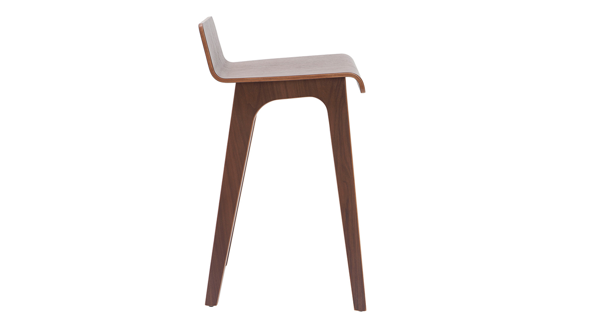 Chaise de bar scandinave bois fonc H65 cm BALTIK