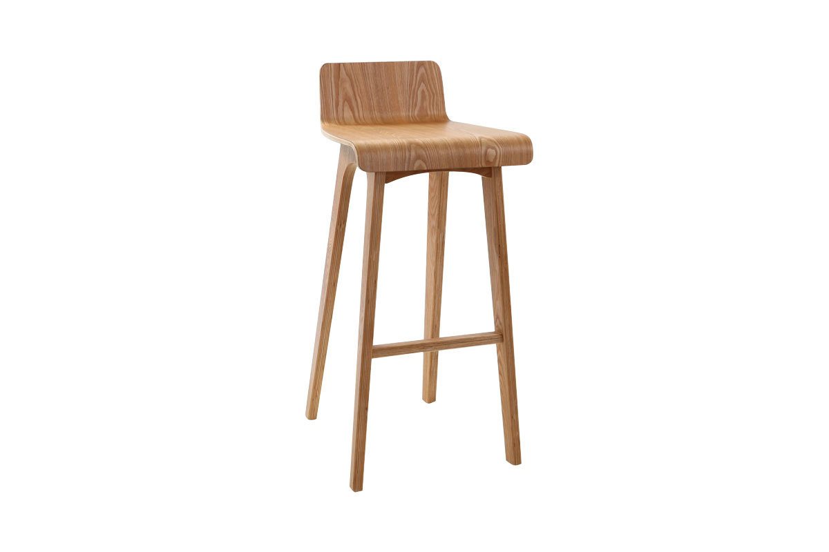Chaise de bar scandinave en bois clair  BALTIK