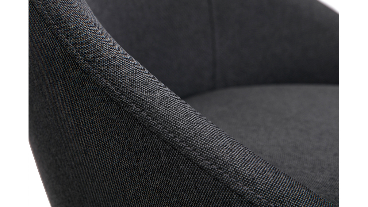 Chaise de bureau  roulettes design en tissu gris fonc et mtal noir BOOMER