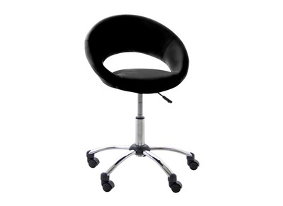 Chaise de bureau design noir &agrave; roulettes PINTO
