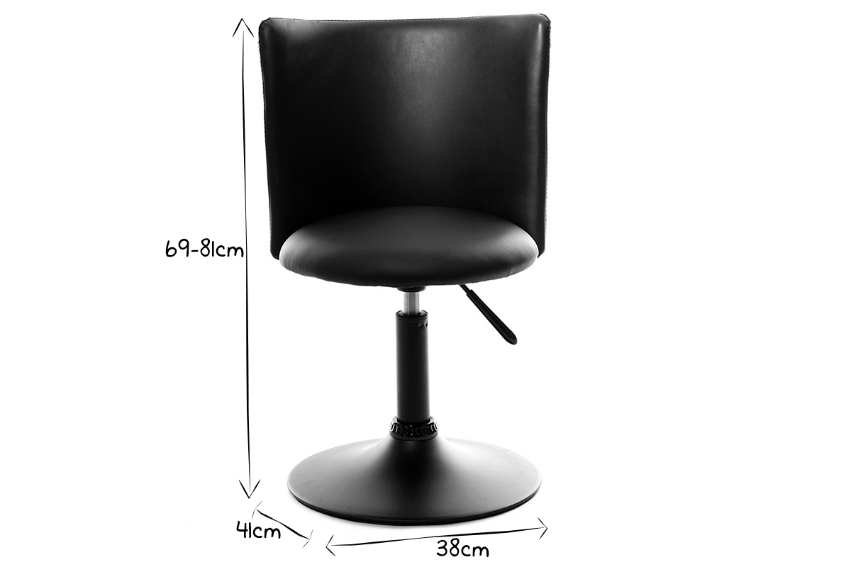 Chaise de bureau enfant noire NEW ROCK