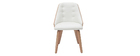 Chaise design bimati&egrave;re blanc et bois clair FLUFFY