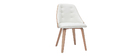 Chaise design bimati&egrave;re blanc et bois clair FLUFFY