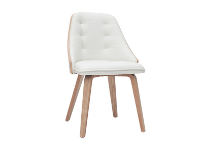 Chaise design bimati&egrave;re blanc et bois clair FLUFFY