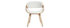 Chaise design blanc et bois clair BENT