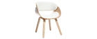 Chaise design blanc et bois clair BENT
