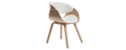 Chaise design blanc et bois clair BENT