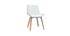Chaise design blanc et bois clair MELKIOR
